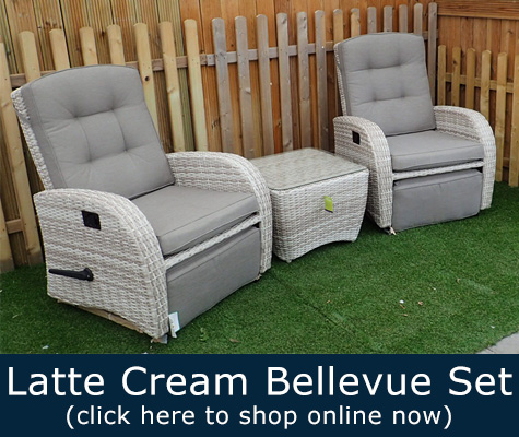 latte cream coloured rocking rattan arm chair set bellevue