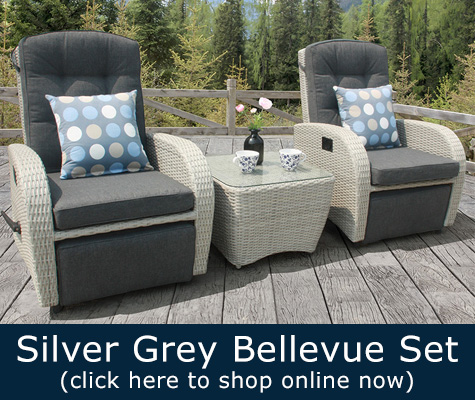 Bellevue Reclining Rattan Bistro Sets 2 Seaters - Bellevue 2 Seater Reclining Rattan Garden Furniture Set